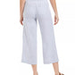Calça cropped feminina estilo &amp; co, de linho, perna larga, azul, tamanho extrapequeno