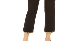 Calça skinny feminina Alfani com bainha enfeitada, preta, tamanho 10