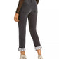 Calça jeans feminina estilo boyfriend, com punho de cobra, preta, tamanho 2, da INC International Concepts