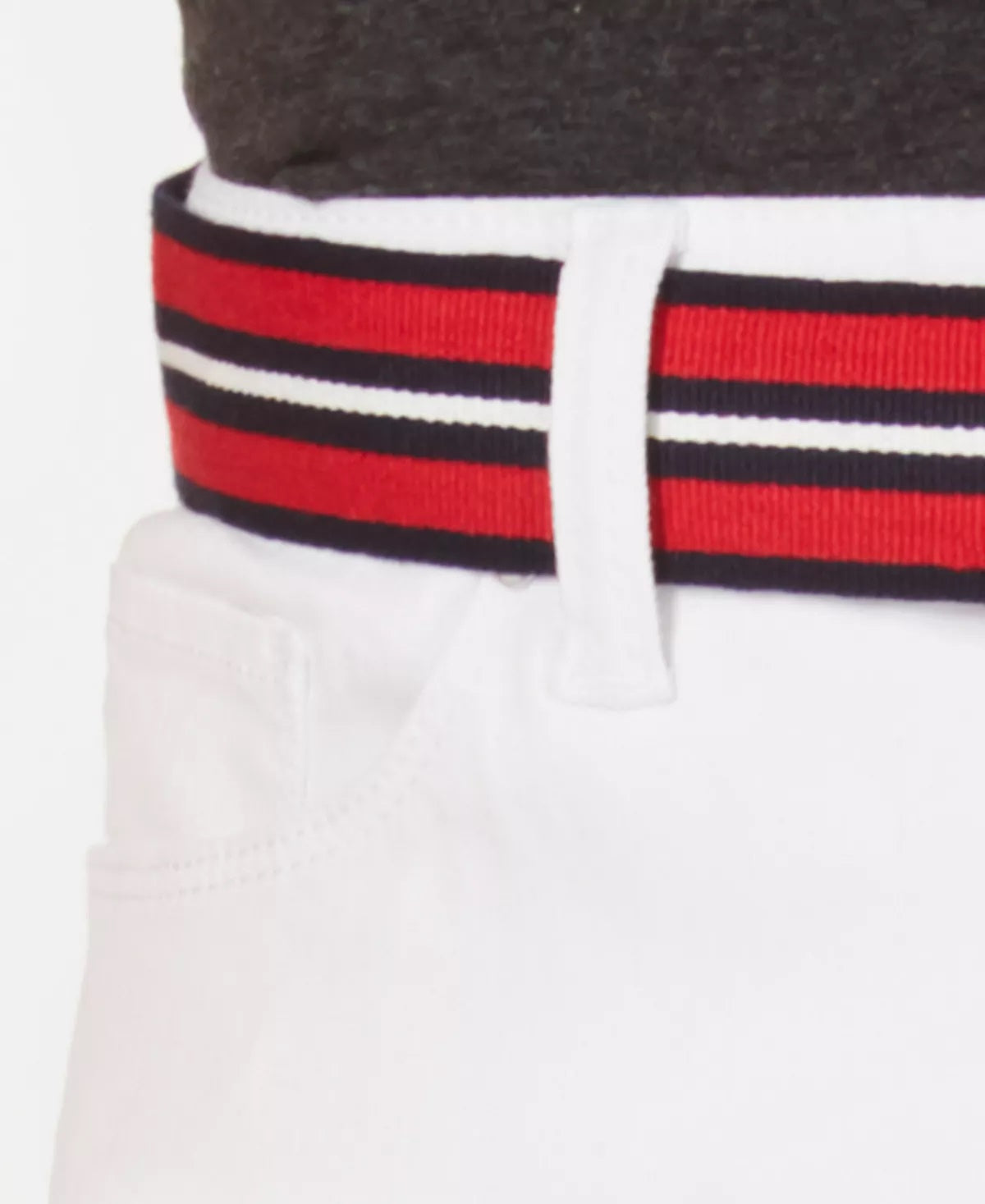 Calça jeans feminina com cinto e controle de barriga Charter Club, branca, tamanho 4, pequena