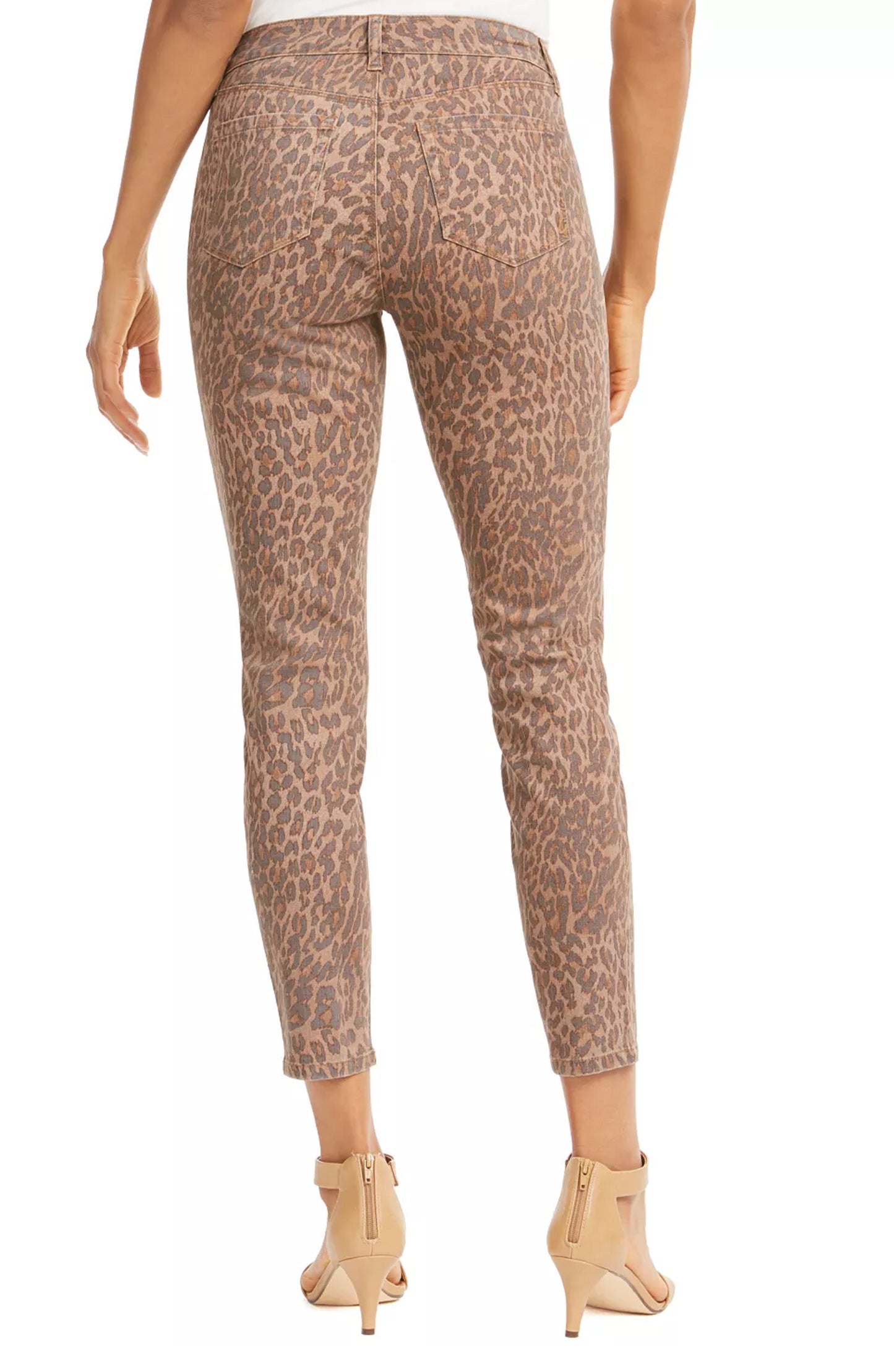 Jeans skinny feminino com estampa animal e curvas Style &amp; Co, amarelo, tamanho 4, pequeno