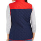 Colete acolchoado feminino Charter Club com blocos de cores, azul, tamanho pequeno