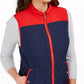 Colete acolchoado feminino Charter Club com blocos de cores, azul, tamanho pequeno