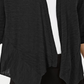 Cardigan feminino Alfani Petites de linho com frente aberta, preto, tamanho PS