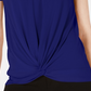 JM Collection Top Feminino com Frente Torcida e Enfeites Azul Tamanho Pequeno Pequeno