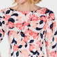 Blusa feminina Charter Club com estampa e mangas franzidas, tamanho pequeno, branca
