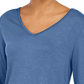Blusa feminina estilo &amp; co com decote em V e bainha de chiffon, azul, tamanho extrapequeno