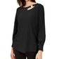 Blusa Alfani Feminina Petite Recortada Preta Tamanho P