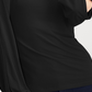 INC International Concepts Top feminino com mangas divididas e botões de strass, preto, tamanho PL