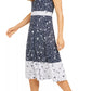 Vestido floral feminino Charter Club sem mangas, azul, tamanho X-S