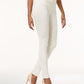 Leggings femininas de malha ponte com costura frontal estilo &amp; co, bege, tamanho PP