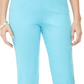 Calça capri feminina JM Collection com detalhe de renda e amarração, azul-marinho, tamanho pequeno