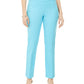 Calças de controle de barriga femininas com tachas JM Collection, comprimentos regulares e curtos, azul-marinho, tamanho pequeno