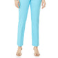 Calças de controle de barriga femininas com tachas JM Collection, comprimentos regulares e curtos, azul-marinho, tamanho pequeno