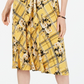 Vestido feminino com cinto e estampa mista, amarelo, tamanho XX-G