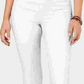Calça skinny feminina estilo &amp; co com bainha dobrada, branca, tamanho 14