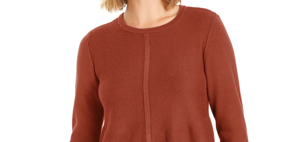 Túnica feminina de malha com pontos mistos Style &amp; Co, laranja, tamanho médio