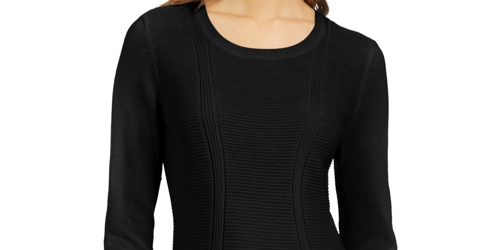 Suéter feminino de ponto misto Style &amp; Co, preto, tamanho XX-G