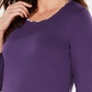 Blusa feminina Karen Scott com acabamento estampado, roxa, tamanho PL