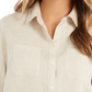 Camisa de linho feminina Charter Club, marrom, tamanho X-S