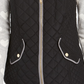 Colete feminino acolchoado com gola alta Charter Club, preto, tamanho grande