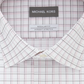 Camisa social masculina xadrez elástica Michael Kors, branca/tijolo, tamanho 16x34-35