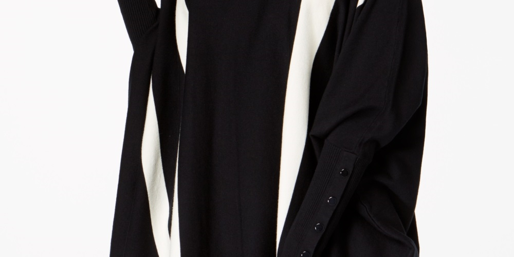 Poncho feminino listrado Alfani, preto, tamanho pequeno