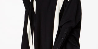 Poncho feminino listrado Alfani, preto, tamanho pequeno