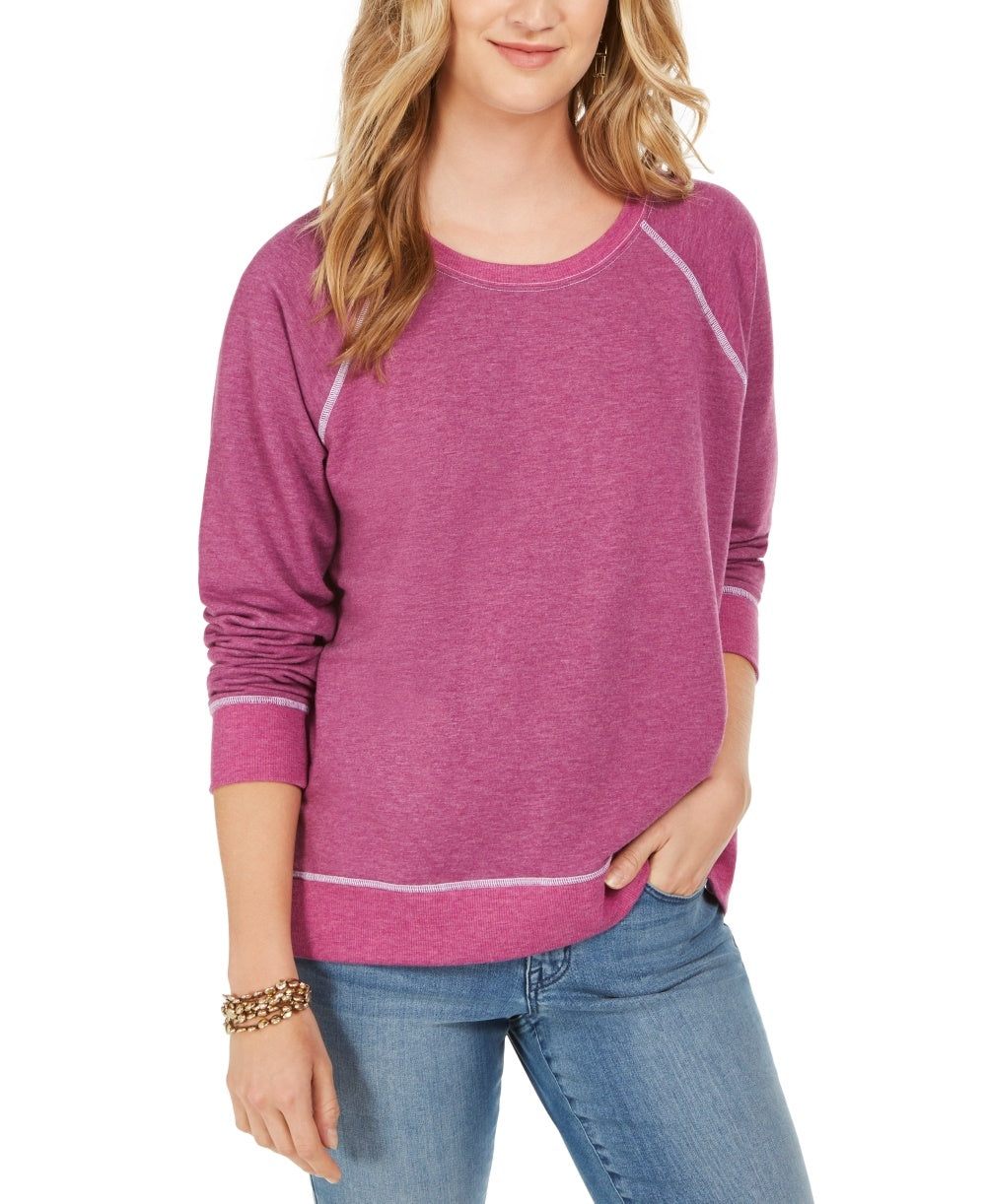 Moletom feminino com costura contrastante estilo &amp; co, roxo, tamanho GG
