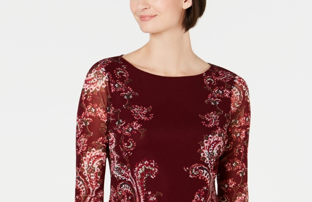 Charter Club Blusa de malha com estampa floral feminina, tamanho vinho PXL