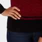Karen Scott Suéter Feminino de Algodão com Gola Careca e Canelado, Vermelho Brilhante, Tamanho XS