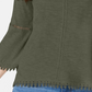 Blusa feminina pequena de crochê com manga sino e acabamento em crochê, estilo &amp; co, verde PS
