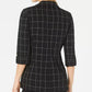 Jaqueta Calvin Klein Windowpane Roll Tab Feminina Preta Tamanho 8