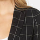 Jaqueta Calvin Klein Windowpane Roll Tab Feminina Preta Tamanho 8