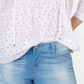 Blusa Feminina Tommy Hilfiger Pintuck Bolinhas Branca Tamanho M
