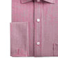 Camisa social masculina Tasso Elba, clássica/regular, sem passar, de algodão Supima, com punho francês, lisa, espinha de peixe, vermelha, tamanho 32-33