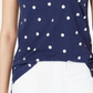 Camiseta feminina de bolinhas metálicas Maison Jules, azul, tamanho pequeno