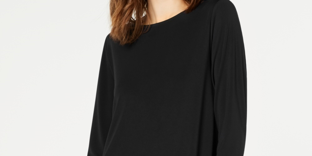 Top feminino Alfani liso preto tamanho pequeno