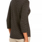Charter Club Blusa feminina listrada de lurex com decote canoa, preta, tamanho PL