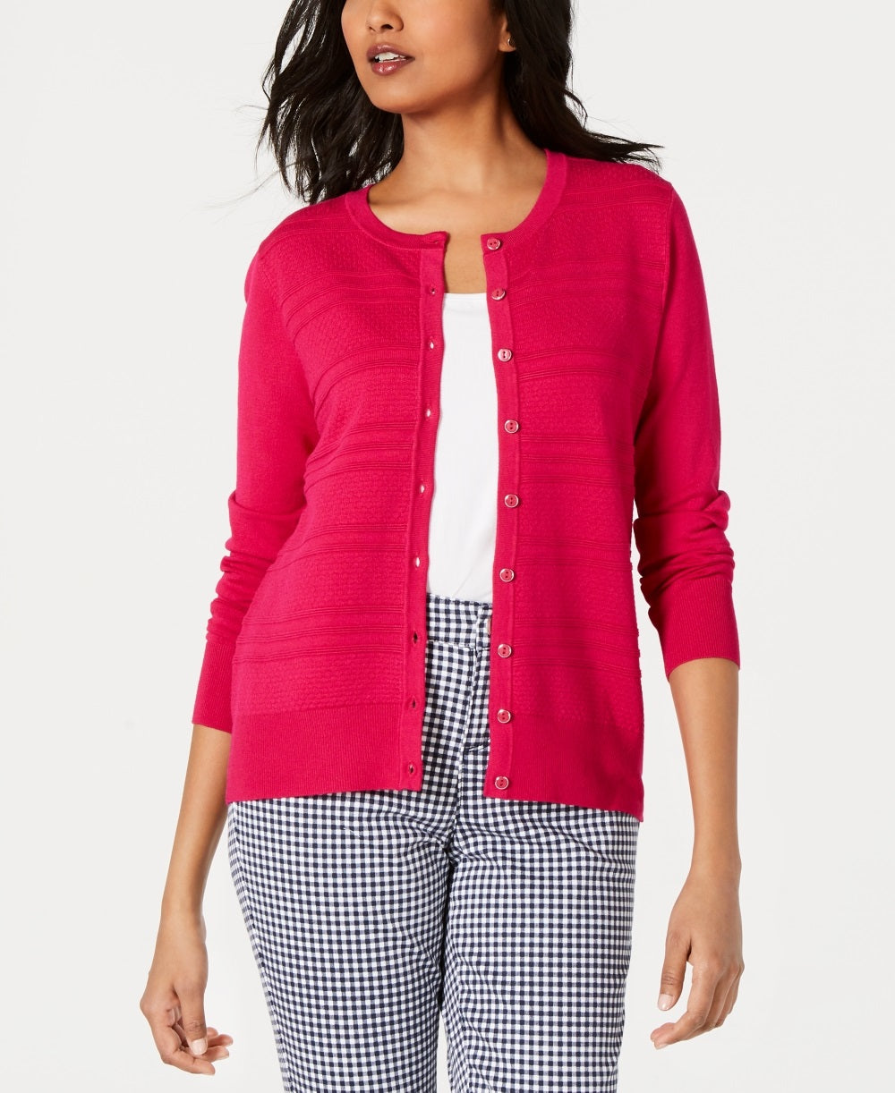 Cardigan texturizado feminino Charter Club rosa tamanho PXL