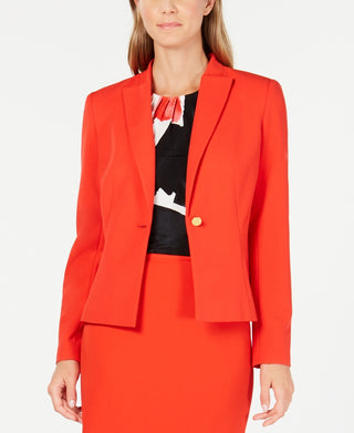 Calvin Klein Blazer Feminino de Um Botão Vermelho Tamanho 16