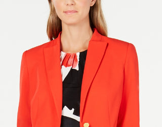 Calvin Klein Blazer Feminino de Um Botão Vermelho Tamanho 16