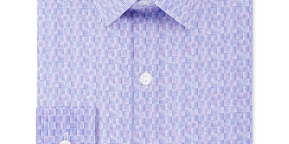 Camisa social masculina Kenneth Cole Reaction com estampa geométrica, 15 1/2, roxa, tamanho 15,5 x 32-33