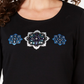 Karen Scott Top feminino de algodão com strass e detalhes em renda, tamanho pequeno, preto