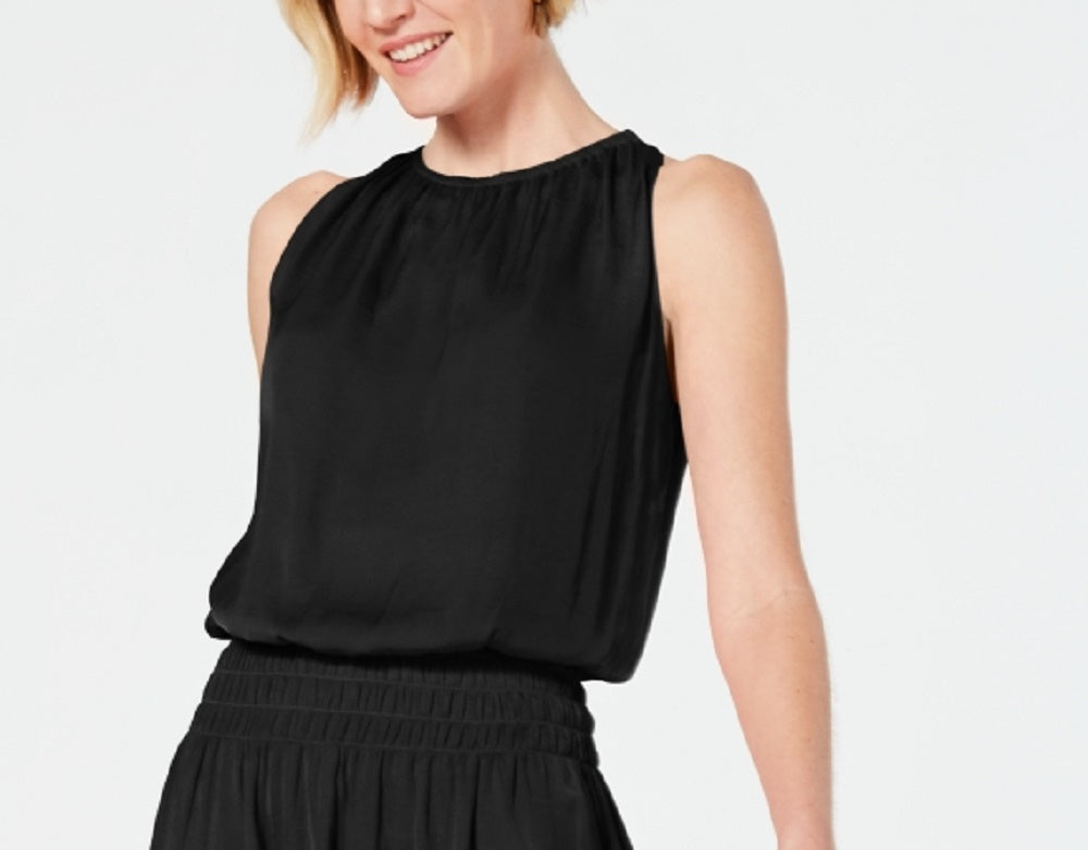 Vestido midi alfani feminino pequeno com cintura franzida, preto, PL