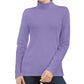 Karen Scott Blusa feminina de gola alta de algodão pequena, roxa, tamanho 44