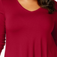 JM Collection Top feminino plus size com bainha em lenço, vermelho, tamanho 0X