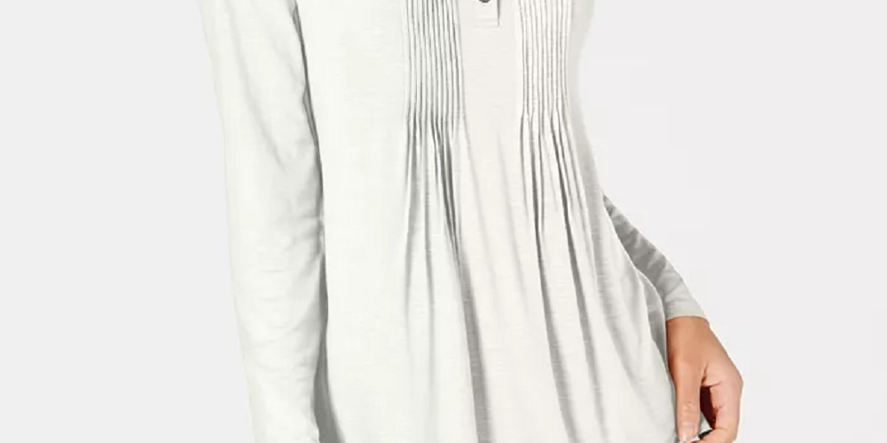 Top feminino estilo &amp; co, pequeno, branco, tamanho pequeno, tamanho GG