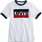 Camiseta Levi's Big Boy's Sportswear Logo Ringer, branca, tamanho médio