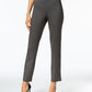 Calça feminina Ponte Pull On de perna reta, curta, cinza, tamanho PS